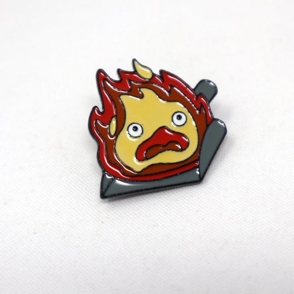 Cute Calcifer Enamel Pin Badge Howl’s Moving Castle Anime Fire Studio Ghibli Pan - Picture 6 of 16